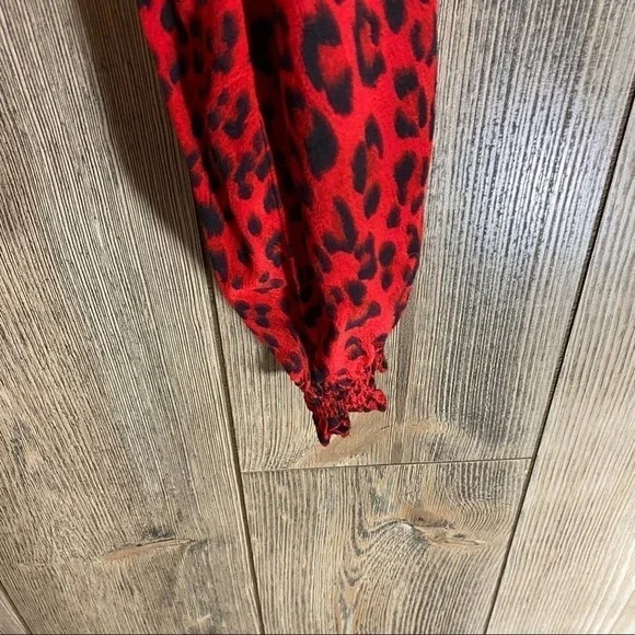 Sanctuary Red and Black Cheetah Print Blouse - Picture 5 of 8